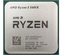 Datora procesors AMD Ryzen 5 5600X, 6 kodoli, 3.7 GHz bāze, 4.6 GHz boost, 32 MB L3, Socket AM4, atbalsts DDR4-3200
