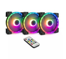 Inter-Tech Argus RGB-Fan Set RS-14 Datora korpusam Ventilators 14 cm Melns