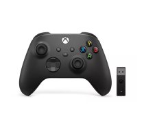 Microsoft Xbox Wireless Controller + Wireless Adapter for Windows 10 Melns Spēļu paliktnis PC (dators), Xbox One, Xbox One S, Xbox One X, Xbox Series S, Xbox Series X