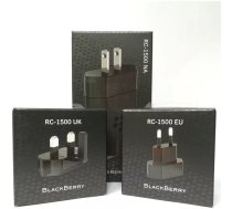 Ātrākais ceļojumu lādētājs BlackBerry RC-1500, daudzcīļu EU/UK/NA, melns (3 komplekti) (RC-1500)