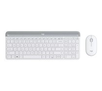 Logitech MK470 Slim Combo Bezvadu tastatūra un pele AZERTY Balta