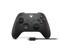 Microsoft Xbox Wireless Controller + USB-C Cable Melns Spēļu paliktnis Analogā / digitālā PC (dators), Xbox One, Xbox One S, Xbox One X, Xbox Series S