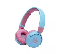 JBL Jr310BT Kids bezvadu austiņas uz ausīm — Bluetooth, ar mikrofonu, droša skaņa zem 85 dB skaļuma, 30 H akumulators, salokāms — zils