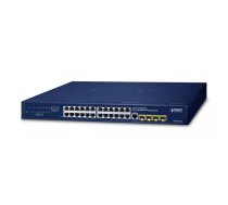 PLANET IPv4/IPv6, 24-Port Vadīts L2/L4 Gigabit Ethernet (10/100/1000) 1U Zils