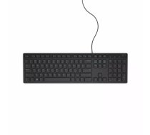 Vadu USB tastatūra Dell KB216 ar vācu izkārtojumu, melna — pilna izmēra ar ciparu bloku
