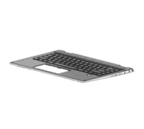 Klēpjdatora rezerves daļa Apakškorpuss + tastatūra HP L53785-DH1 priekš Pavilion x360 14-dh, Nordic ar apgaismojumu, sudraba