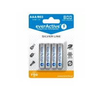 AKAAA.eA.SL4; R03/AAA akumulatori 1.2V everActive Silver line Ni-MH 800 mAh iepakojumā 4 gb.