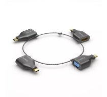 PureLink IQ-AR300 kabeļu spraudņu pāreja 4 x USB Type-C DisplayPort + Mini DisplayPort + HDMI + VGA Melns, Zelts