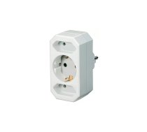 Kontaktligzda ar 1x iezemētu CEE 7/4 un 2x IEC 60906-1 kontaktligzdu, 1xCEE 7/7 savienojums, aizsardzība pret mājdzīvniekiem Brennenstuhl white / GT-470