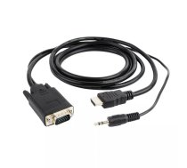 Gembird A-HDMI-VGA-03-10 video kabeļu aksesuārs 3 m HDMI + 3.5mm VGA (D-Sub) Melns