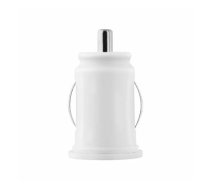 Auto lādētājs TOTI 105MICRO-WHT — dubultais USB 2.1A ar 1 m Micro-USB kabeli