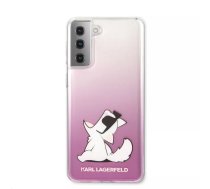 Karl Lagerfeld - Choupette Gradient Sleeve - Samsung G996F Galaxy S21+ - Rozā - Cietā vāciņa korpuss - TPU cietais aizsargvāciņš (KLHCS21MCFNRCPI)