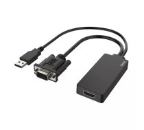 Hama 00200342 video kabeļu aksesuārs 0,15 m USB Type-A + VGA (D-Sub) HDMI Melns