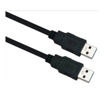 Helos savienojuma kabelis, USB 3.0 A vīrietis/A vīrietis, 5,0 m, melns USB 3.0 A St./A St. , Pārraides ātrums: 5000 Mbit/s , Saderīgs uz leju , Apzeltīti kontakti , Pīti un folijas aizsargi , Apvalks: