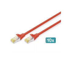 Tīkla kabelis Digitus CAT 6A S/FTP RJ-45 1m Sarkans