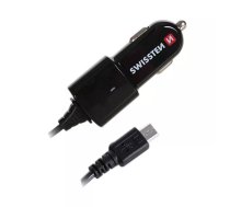 Swissten Premium Auto Lādētājs 12 / 24V / 1A ar Micro USB vadu Melns