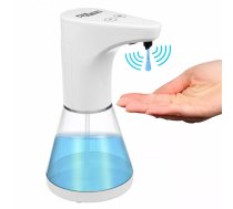 Sienas uzstādāms automātisks roku dezinfekcijas dozators ProMedix PR-530 — bezkontakta ziepēm/želam, caurspīdīgi balts, regulējama deva, 4×AA