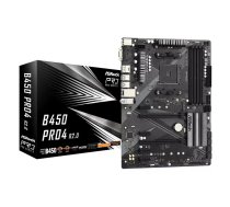 Pamatplate Asrock B450 Pro4 R2.0 AMD B450 Socket AM4 ATX