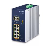 PLANET IP30 Ind 8-P 10/100/1000T Nepārvaldīts Gigabit Ethernet (10/100/1000) Power over Ethernet (PoE) Zils, Balts