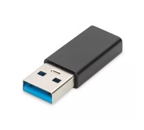 Digitus AK-300524-000-S kabeļu spraudņu pāreja USB A USB-C jack Melns