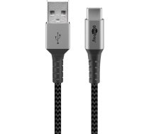 Wentronic 49295 USB kabelis 0,5 m USB 2.0 USB C USB A Melns, Pelēks