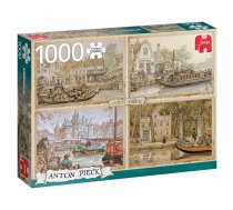 Premium Collection Anton Pieck - Canal Boats 1000 pcs Puzle Ainava