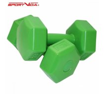 Hanteles komplekts SportVida SV-HK0218, heksagonālas 2×2 kg, zaļas