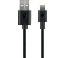 Goobay 38675 USB kabelis 0,1 m USB 2.0 USB A USB C Melns