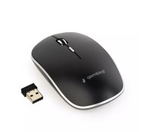 Bezvadu RF optiskā pele GEMBIRD MUSW-4BS-01, ambidekstra, 1600 DPI, 4 pogas, melna