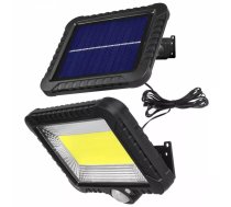 Āra saules LED prožektors MACLEAN MCE438, 5W, 400 lm, IP44, Li-Ion 5.2V, sienas stiprinājums, balta gaisma, melns
