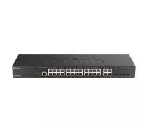 D-Link DGS-2000-28 tīkla pārslēgs Vadīts L2/L3 Gigabit Ethernet (10/100/1000) 1U Melns