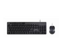 Vada pilna izmēra tastatūra Gembird KBS-UM-04 USB QWERTY US English ar peli, melna, kabelis 1,5 m
