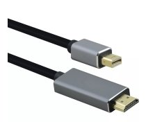 Helos savienojuma kabelis, mini DisplayPort st./HDMI st., PREMIUM 4K, 2,0 m, melns, mini DisplayPort male/HDMI 1.4 male , PREMIUM , TPE ārējais apvalks - ļoti elastīgs , alumīnija korpuss , 3840 x 216