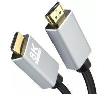 Helos savienojuma kabelis, HDMI vīrietis/majnieks, PREMIUM 8K, 1,0 m, melns HDMI 2.0 vīrietis/majnieks , PREMIUM , TPE ārējais apvalks - ļoti elastīgs , alumīnija korpuss , 3840 x 2160 @ 60 HZ , zeltī