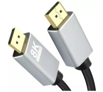 Helos savienojuma kabelis, DisplayPort vīrietis/vīrišķis, PREMIUM 8K, 5,0 m, melns DisplayPort 1.4 vīrietis/vīrišķis , PREMIUM , TPE ārējais apvalks - ļoti elastīgs , alumīnija korpuss , 7680 x 4320 @