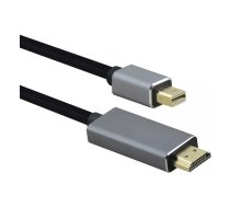 Helos savienojuma kabelis, mini DisplayPort st./HDMI st., PREMIUM 4K, 3,0 m, melns, mini DisplayPort male/HDMI 1.4 male , PREMIUM , TPE ārējais apvalks - ļoti elastīgs , alumīnija korpuss , 3840 x 216