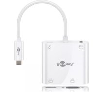 Goobay USB-C multiport adapteris HDMI+VGA+PD 100 W, 1 gab. polipakā, balts - paplašina USB-C ierīci ar HDMI , 3,5 mm audio un VGA savienojumu (52418)