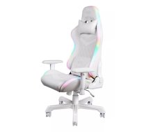 Spēļu krēsls DELTACO GAMING White Line, RGB, kakla spilvens, muguras spilvens, balts / GAM-080-W