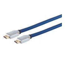 S/CONN maksimāli savienojams HDMI savienojuma kabelis-HDMI A vīrietis ar hromētu HDMI A vīrietis ar hromētu HDMI A vīrietis, metāla kontaktdakša ar ieskrūvēm, zeltīti kontakti, Full HD, ULTRA HD, 3D,