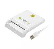 Techly Compact Smart Card Reader/Writer USB2.0 White I-CARD CAM-USB2TY viedkaršu nolasītājs Iekštelpas USB Balts