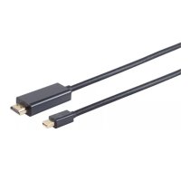 S/CONN maksimāli savienojams Displayport kabelis-Mini Displayport male 1.2 uz HDMI A male, 4K2K, melns, 3 m (10-53045)