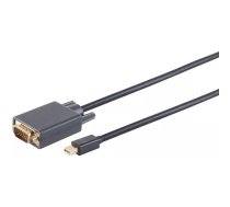 S/CONN maksimālās savienojamības Displayport kabelis-Mini Displayport 1.2 spraudnis uz VGA spraudni, melns, 1 m (10-54045)