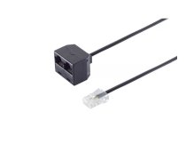 S/CONN 71231-8/4 kabeļu spraudņu pāreja RJ45 2x RJ45 Melns