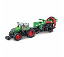 Rotaļu traktors Bburago Fendt 1050 Vario ar kultivatoru — lējuma modelis, kustīgas detaļas