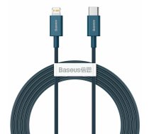 Kabelis USB-C uz Lightning Baseus Superior Series 20W PD, 2 m, zils
