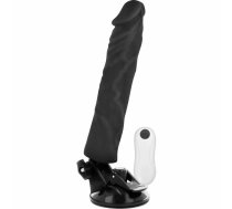 BASECOCK - REĀLISTISKS VIBRATORS AR TĀLVADĪBAS PULTI MELNS 21 CM