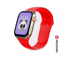 Swissten Silikona Siksniņa priekš Apple Watch 1/2/3/4/5/6/SE / 38 mm / 40 mm / Sarkana