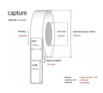 Capture CA-LB3081 printera etiķete Balts