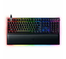 Vadu spēļu klaviatūra Razer Huntsman V2 — klikšķveida Purple optiskie slēdži, RGB apgaismojums