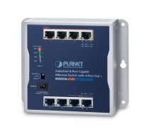 PLANET P30 Industrial 8-Port Nepārvaldīts Power over Ethernet (PoE) Zils, Pelēks